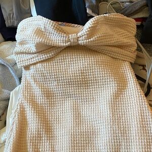 SHEIN Cream Strapless Dress